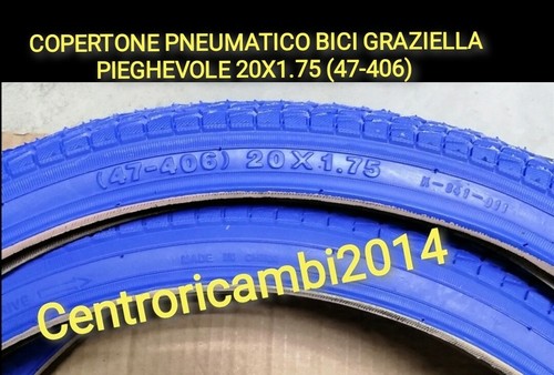 COPERTONE PNEUMATICO BICI GRAZIELLA PIEGHEVOLE 20X1.75 BLU (47-406) DI  QUALITÀ | eBay