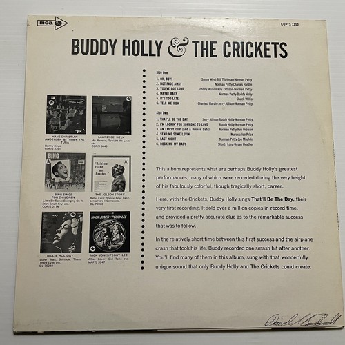 Buddy Holly And The Crickets Vinyl Record 12” 33 RPM COPS-1350 MCA Records 1962 - Picture 16 of 24