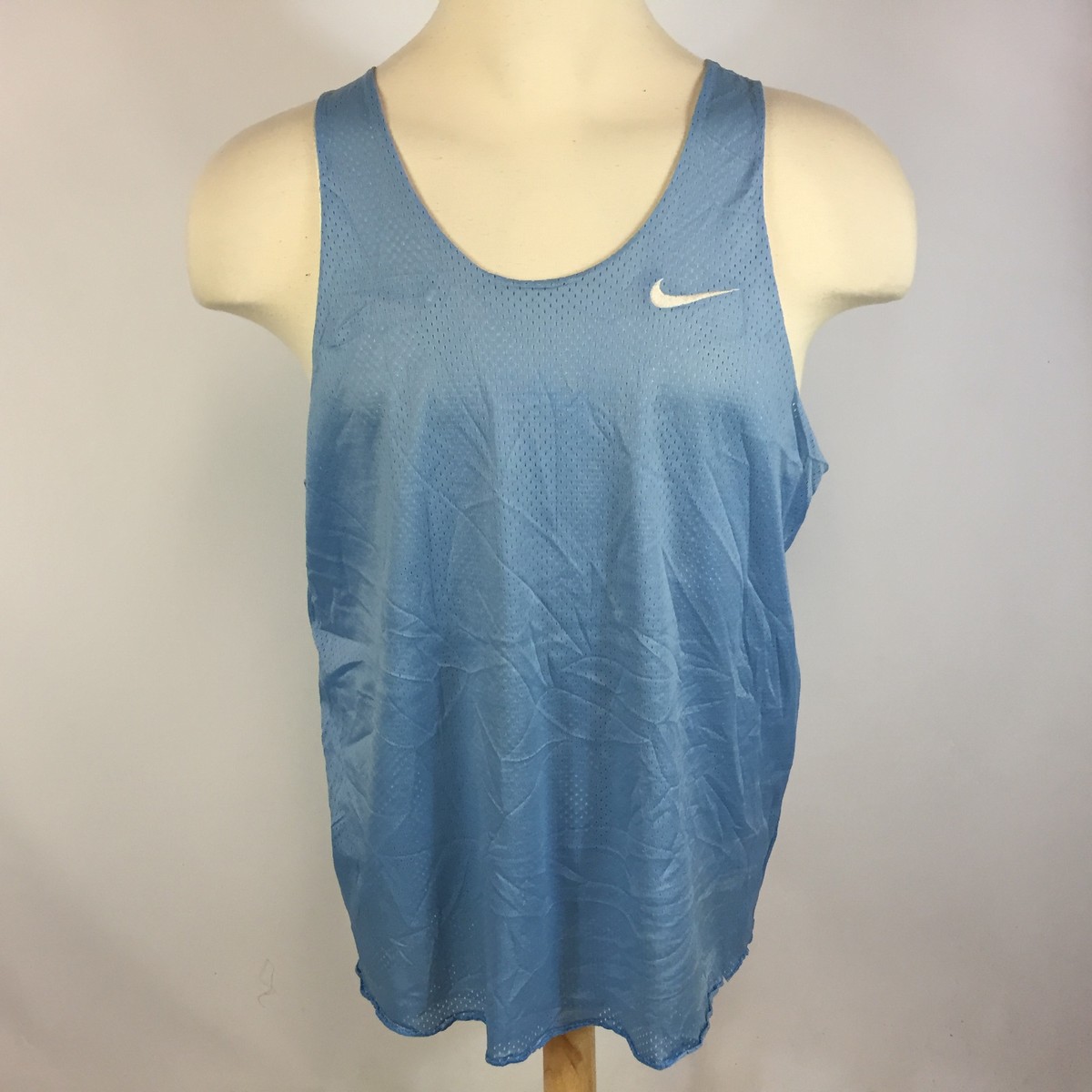 Vtg 90s Reversible Nike Mesh North Carolina Blue White Tank Top T