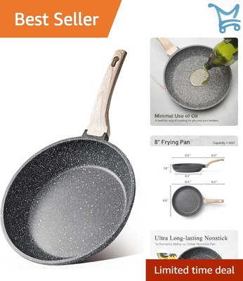 8-Inch Nonstick Frying Pan Granite Coating Induction Safe Egg Omelet Pan