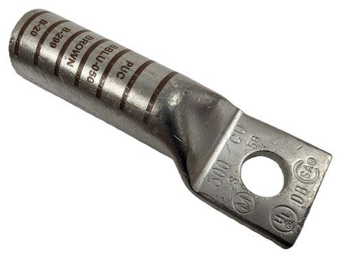 7 Penn-Union BBLU-050 1Hole Copper Brown Compression Lug Connector 500 KCMIL NEW - Picture 3 of 4