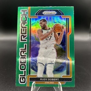 2021-22 Panini Prizm - Global Reach Green Prizm #9 Rudy Gobert