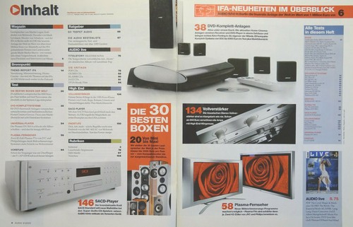 Audio September 2003 McIntosh MC402AC JVC Philips Plasma 30 besten Boxen SACD - Bild 2 von 2