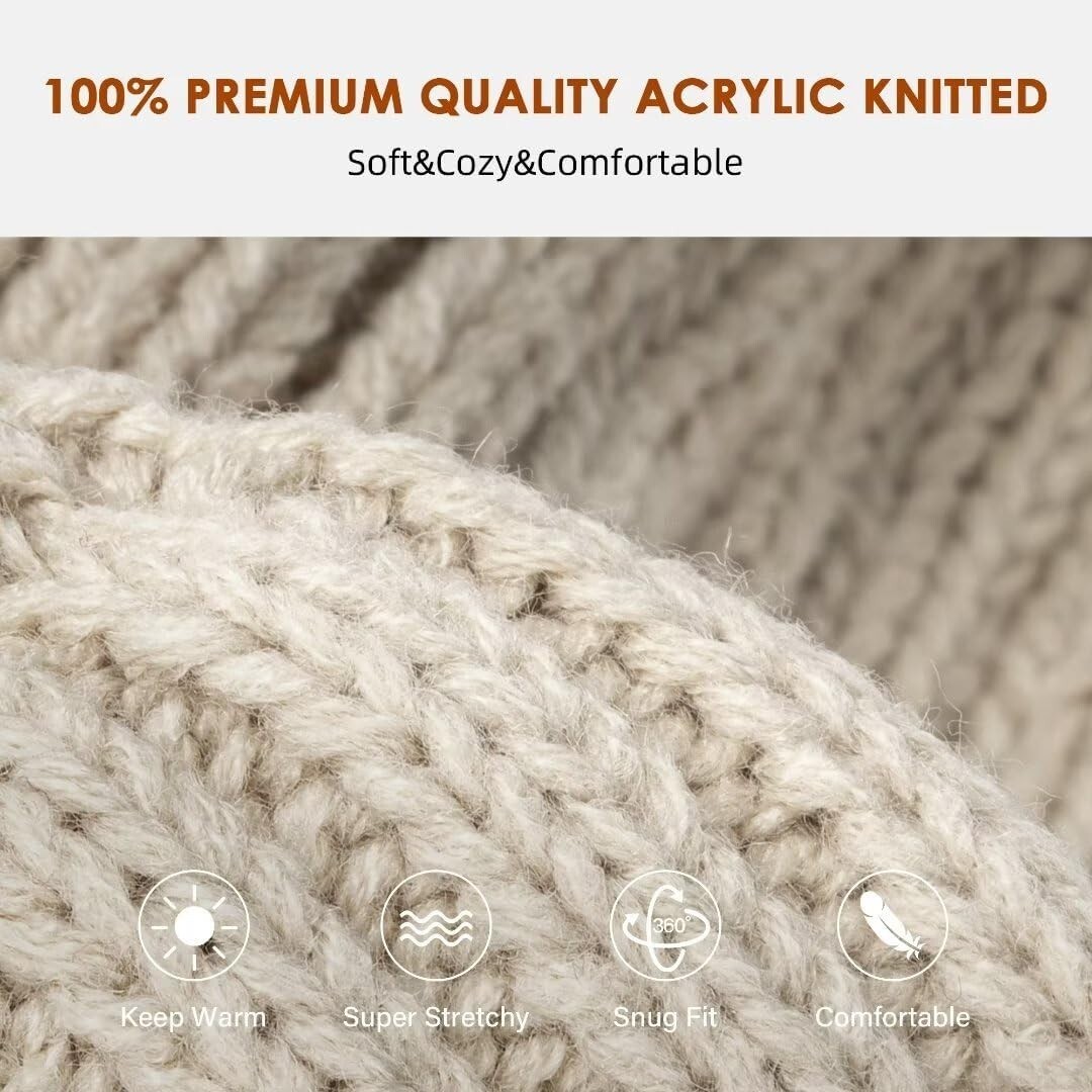 3 Pack Womens Winter Knitted Beanie Hat 3PCS,Warm Knit  display picture 3