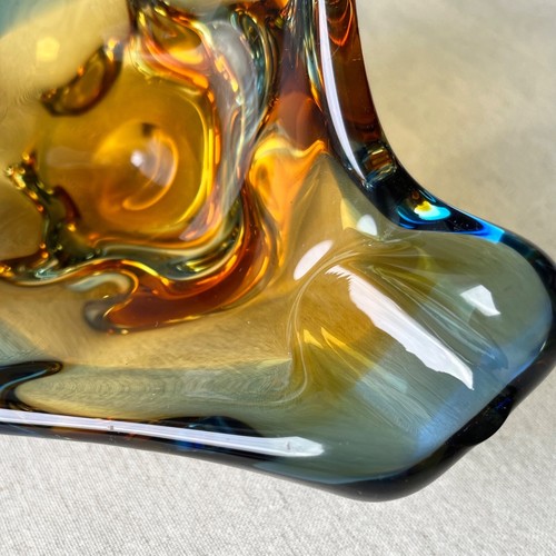 MCM VINTAGE CZECH ART GLASS VASE by Beranek 60's art glass Mstisov /Moser - Picture 7 of 11