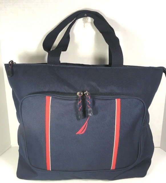 Nautica Extra Large Navy Blue Fabric Travel Tote/Gym Bag eBay