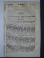 Government Report 1844 Dunning R McNair & Co Mail Contractor Bedford to WA PA