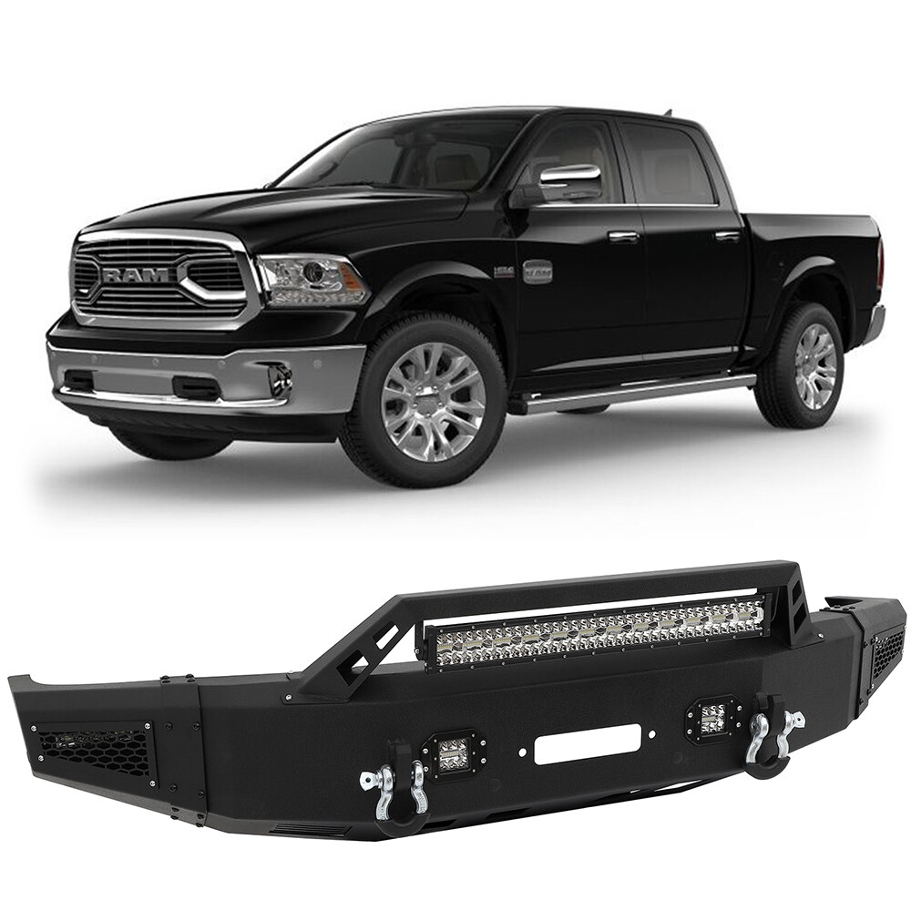 PICKOOR Front Bumper Guard Light Bar Fog Lamps for 2019-2021 Dodge RAM 1500