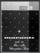 Marantz Model 120 AM FM Stereo Tuner Service manual 35 pages comb bound