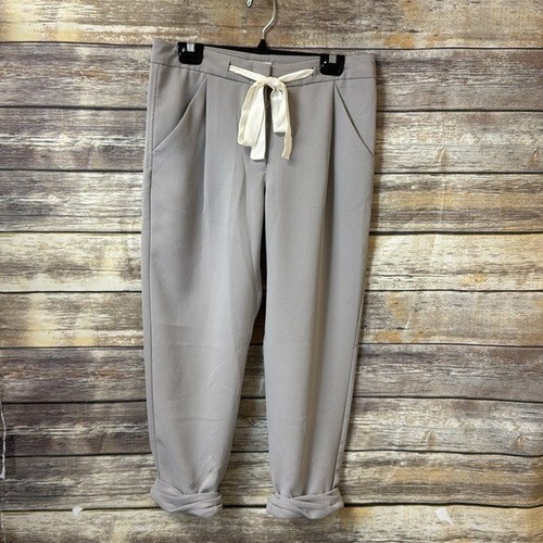 Aritzia Wilfred Allant Pant Taupe Tie Waist Style 4 Rolled Cuff Cuffed Capri - Picture 3 of 9