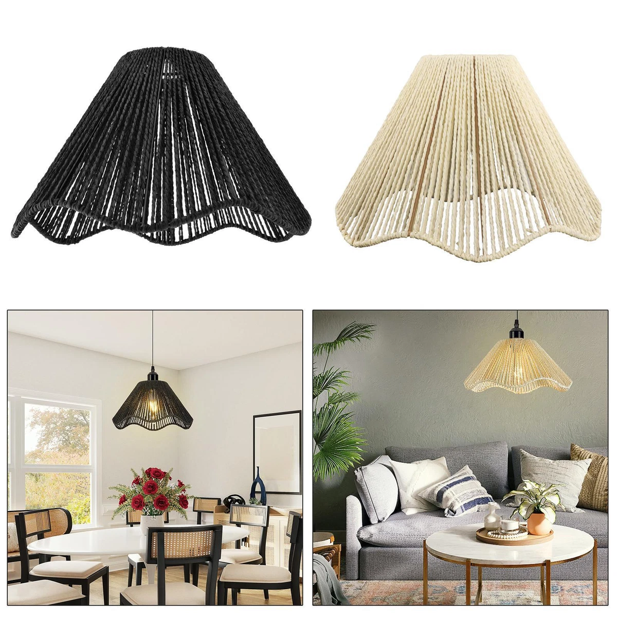 Lamp Shade Weave Rope Lampshade for Kitchen Island Teahouse Dining