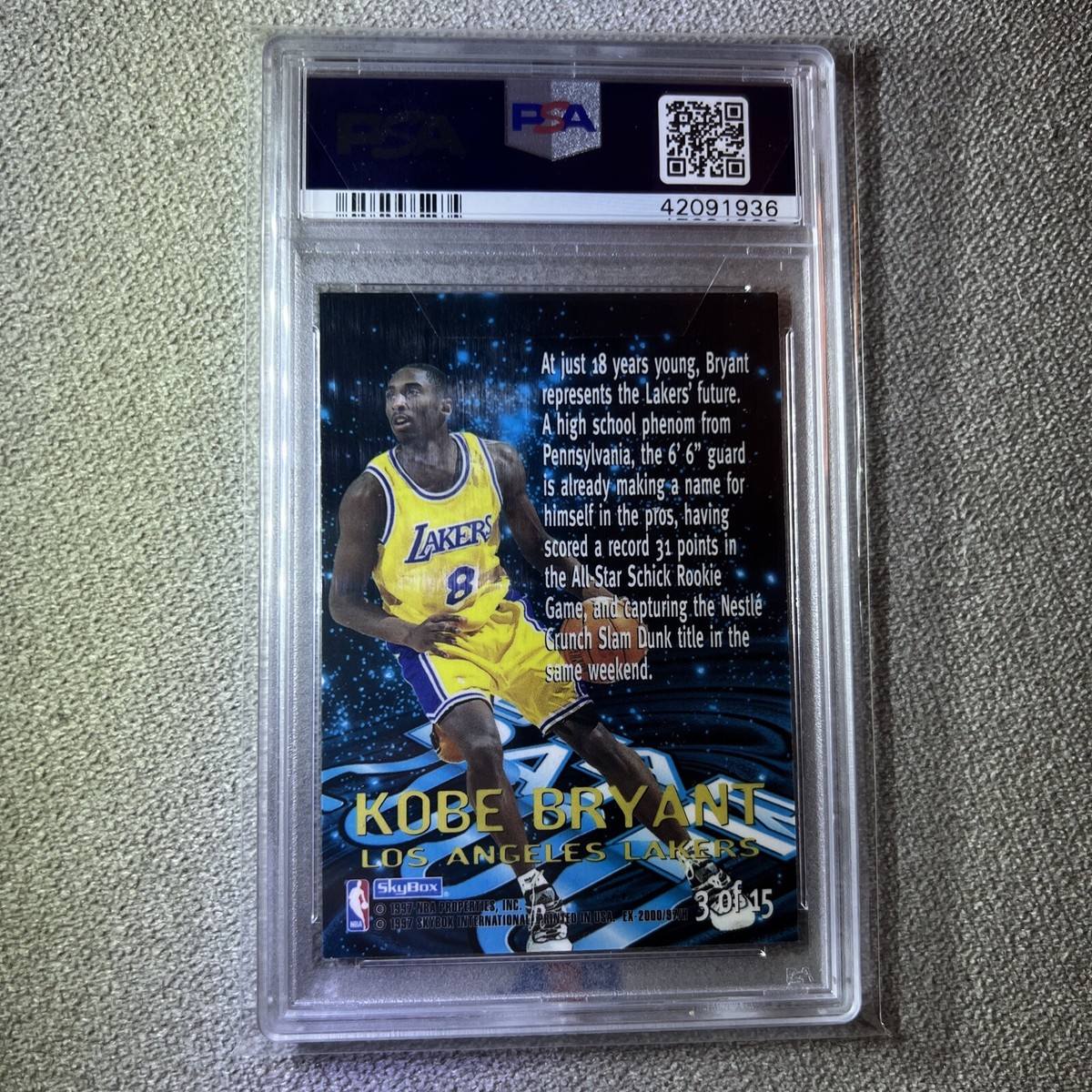 1996 Skybox Stardate Kobe Bryant Rookie PSA 9 (E-X2000) Rc