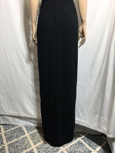 Para mujeres Nuevo con etiquetas Aidan Mattox Crepe cuello en V tiras jaula vestido negro - Imagen 5 de 10