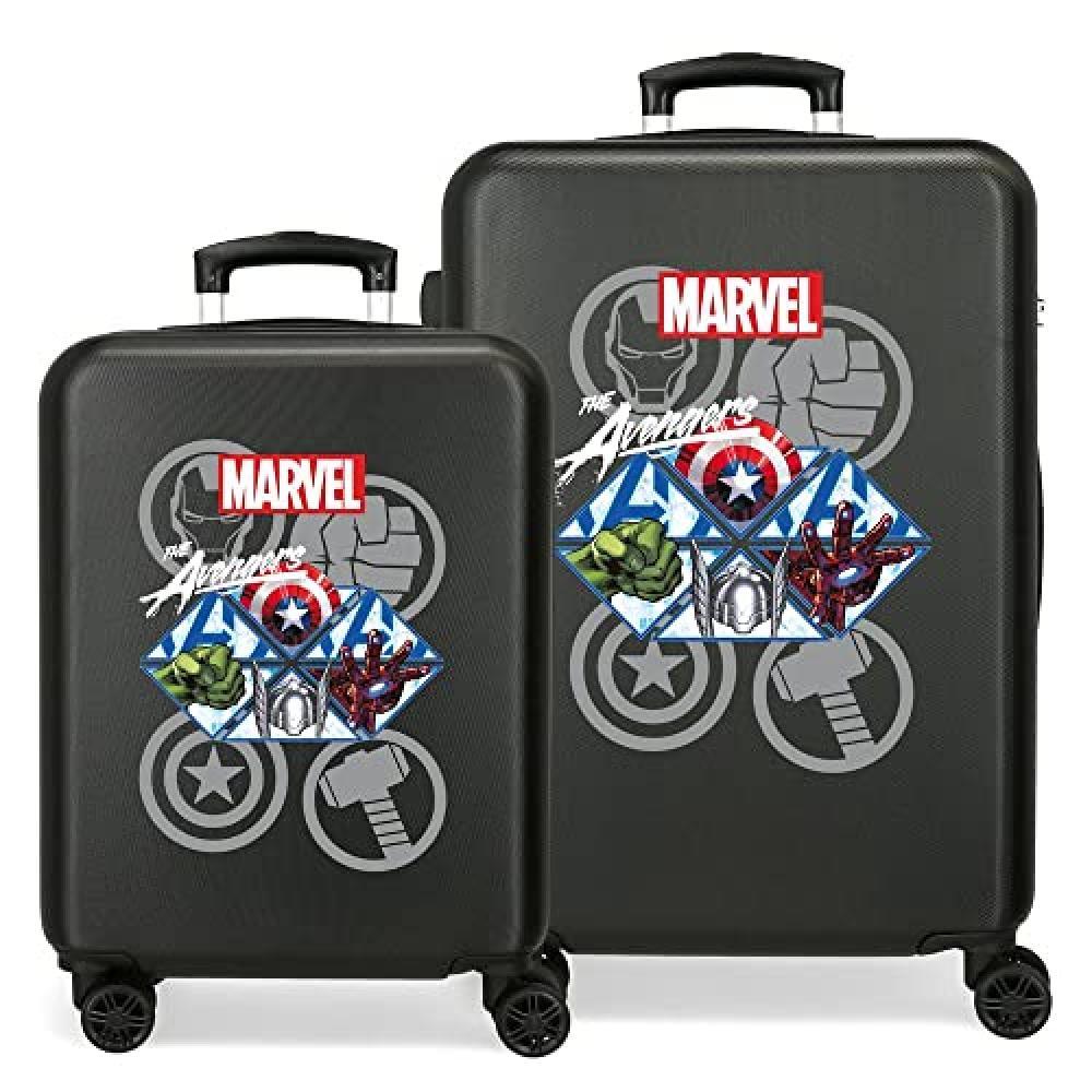 (TG. Set Maletas) Marvel Avengers The Avengers Heroes Set di valigie nere 55/65