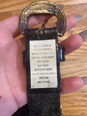 Liz Claiborne Brass And Leather Elephant Belt —Medium | eBay display picture 2