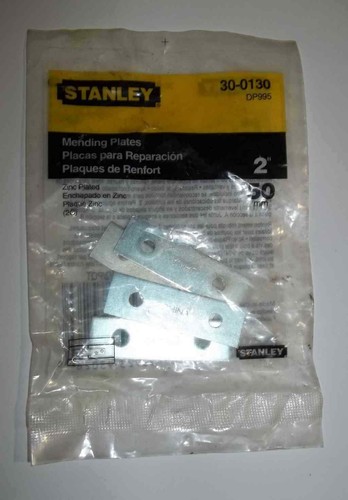 Stanley Zinc Plated Steel Mending Mounting Plates Brackets 2" 30-0130 (4)- NEW - 第 1/1 張圖片
