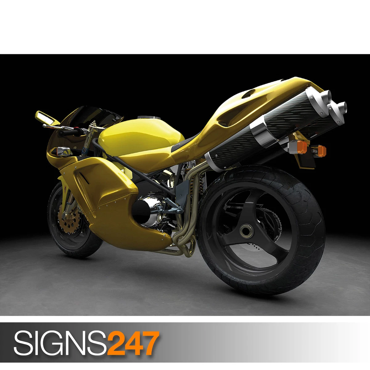 YELLOW SPORTS BIKE 1704 Motorbike Poster Photo Poster Print Art All Sizes