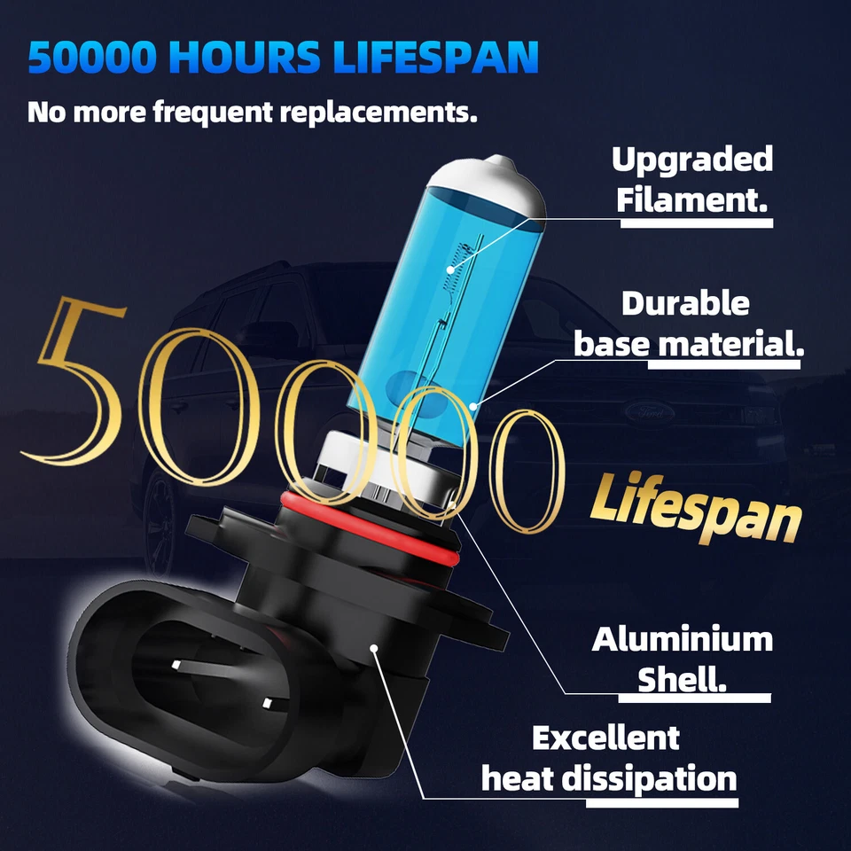 9145 Halogen Headlight Super Bright Bulbs Kit White 6000K Fog/High/Low Beam 2PCS - Image 4 of 4