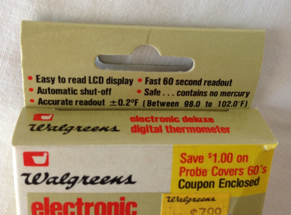 Vintage Walgreens Deluxe Digital LCD Fever Thermometer in Box eBay