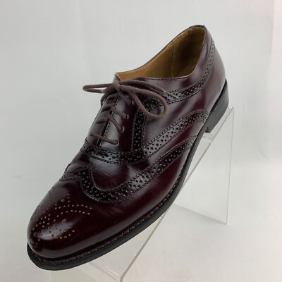 Men\'s Stafford leather sz.9 D‎ dress shoes. Brogue wingtip. Leather soles Men main image 2
