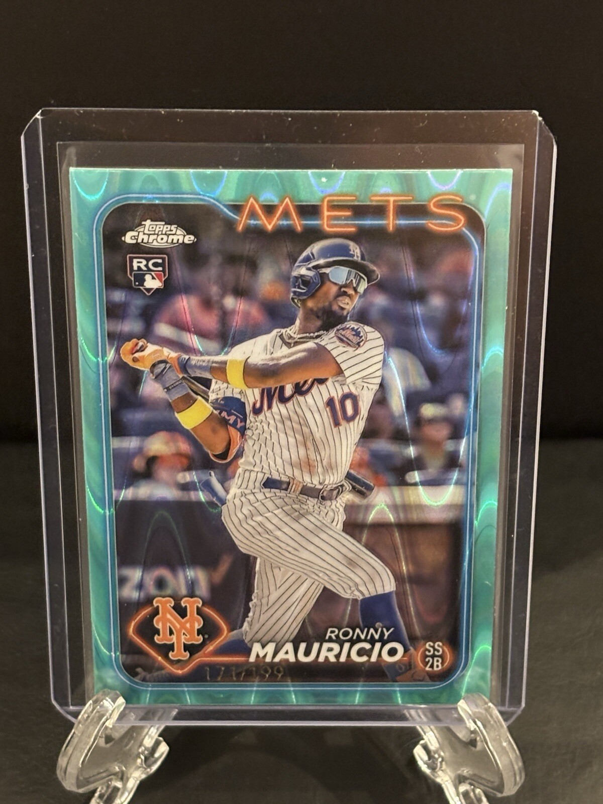 2024 Topps Chrome Ronny Mauricio Aqua Raywave Refractor RC /199 28