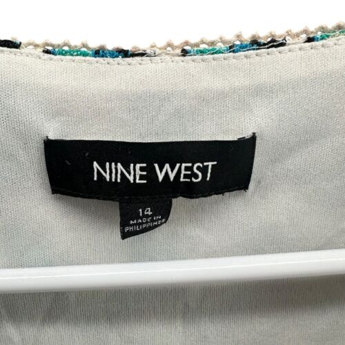 Abito donna Nine West 14 multicolore all'uncinetto boho fit e svasato foderato zip festa - Foto 3 di 14