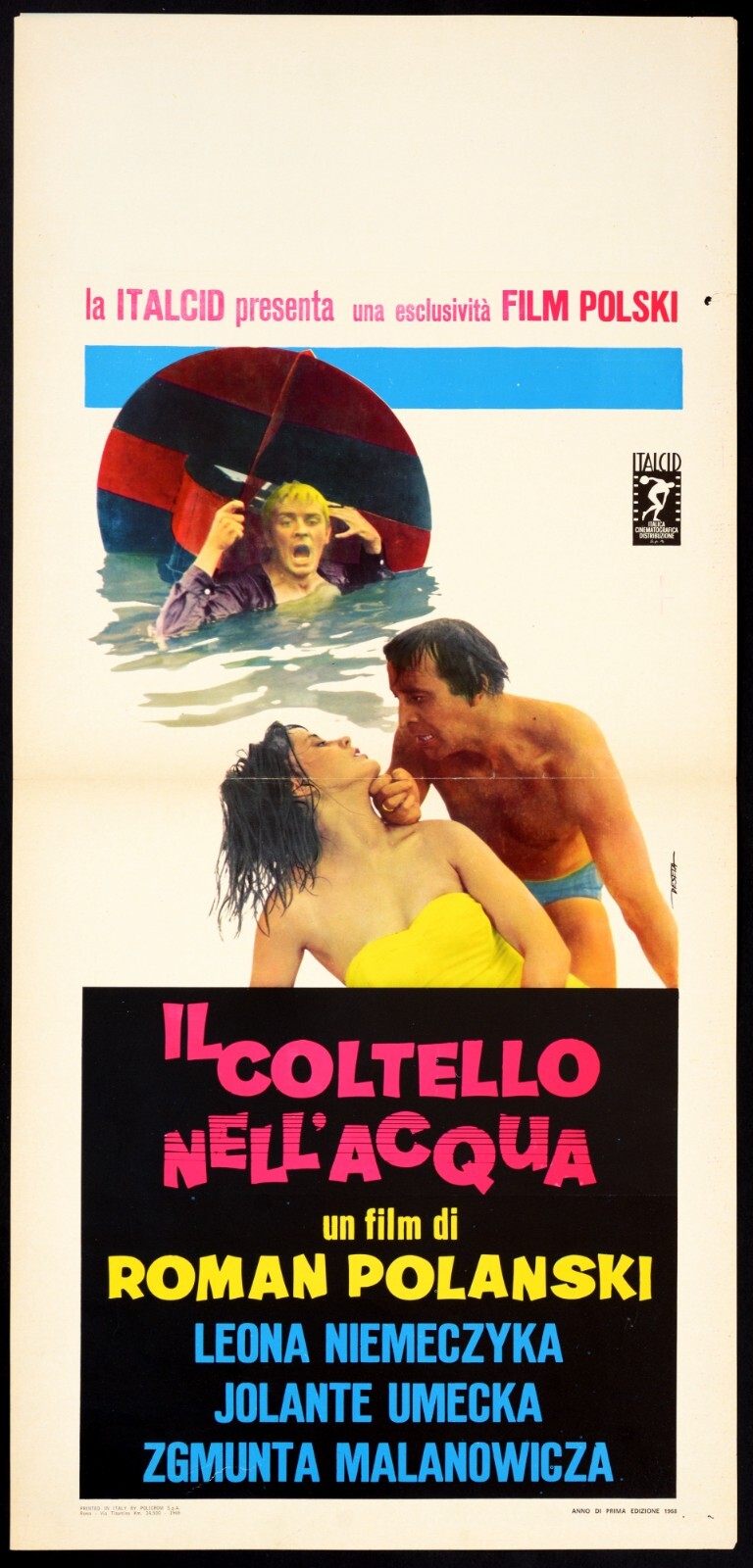 Locandina originale film Il coltello nell'acqua (1962) - Regia di Roman Polański