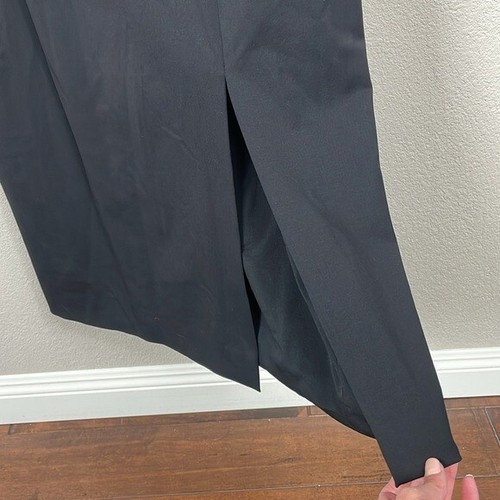 New Carolina Herrera Sleeveless Trench Dress Black Blazer Style with Slit Wool - Picture 6 of 15