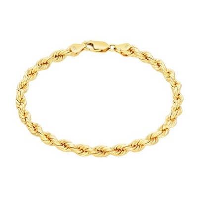 14K Yellow Gold 2mm-10mm D/C Rope Chain Bracelet Mens Women 7'' 7.5'' 8'' 8.5'' 9''