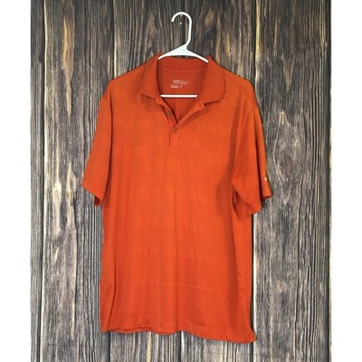 Nike Golf Polo Mens L Orange Tour Performance Dri-Fit Core Body Mapping 508321