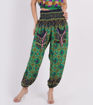 Women Printed Elastic Waist Harem Pockets Pant Plus Size Wholesale Mix Lot