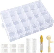 Embroidery Floss Organizer Cross Stitch Thread Storage Box Tools with 120 Pieces