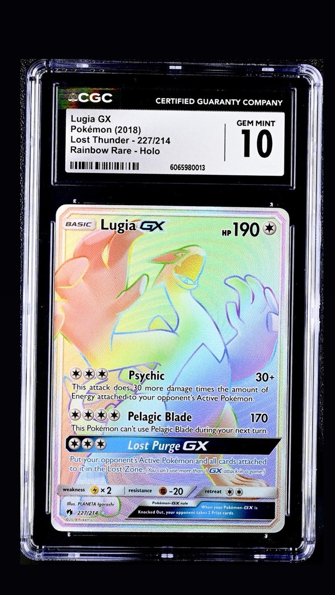 Pokemon Rainbow Lugia GX 227/214 Lost Thunder Sun&Moon💎 CGC GEM