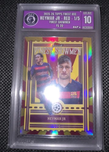 NEYMAR JR. /5 Topps Finest UEFA Club Competions 25-26 FINEST SHOWMEN 10 GEM MINT