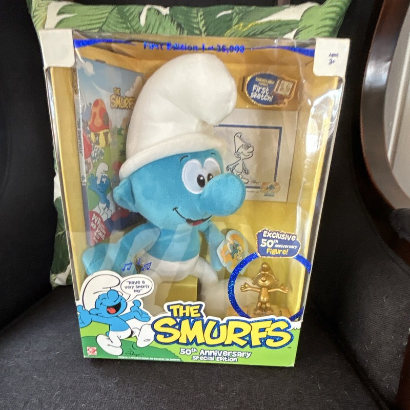 The Smurfs Smurf Plush 50th Anniversary Special Edition First Edition Exclusive