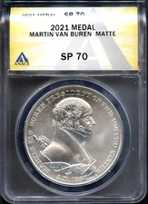 2021 1 oz Silver Medal Martin Van Buren Matte Finish ANACS # 7953508 + Bonus