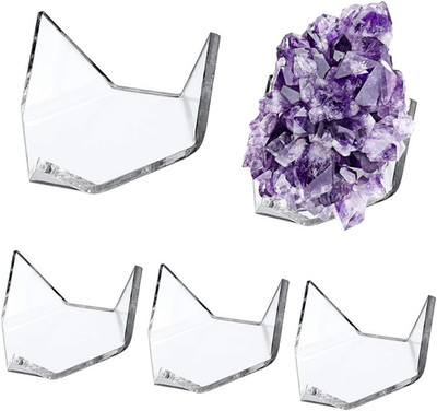 5 Packs Acrylic Triangle Display Holder - Display Easel Stands for Geodes Rock M