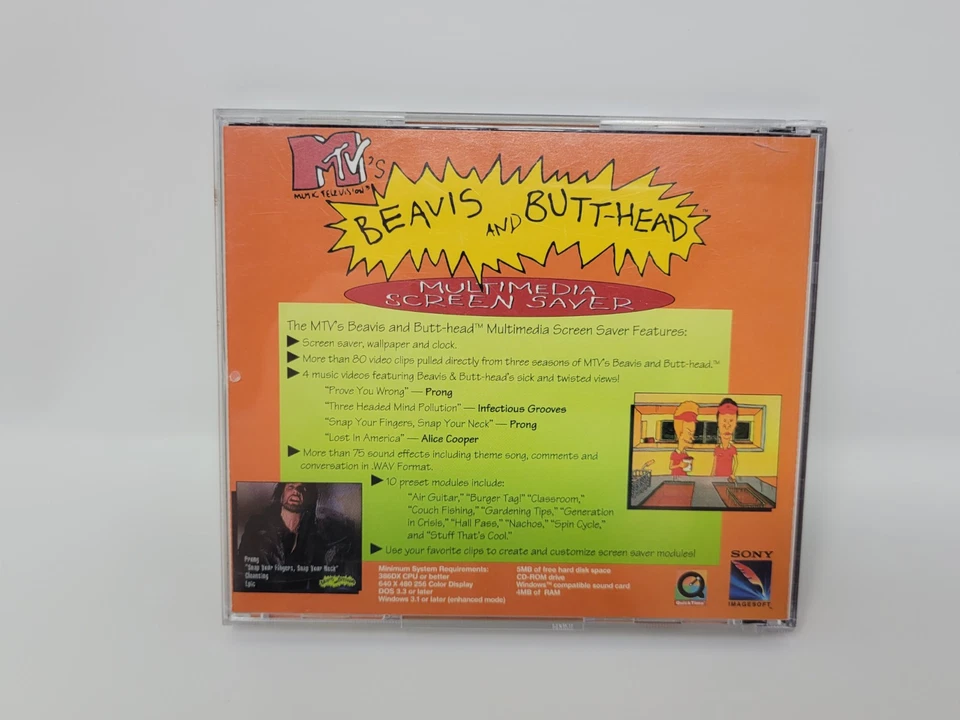 MTV's BEAVIS AND BUTTHEAD Multimedia Screen Saver PC 1994 MIKE JUDGE 90s MTV - Image 2 of 4