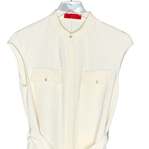 Carolina Herrera 8 Womens Cap Sleeve Shirt Dress Pearl Buttons Designer - Picture 4 of 8