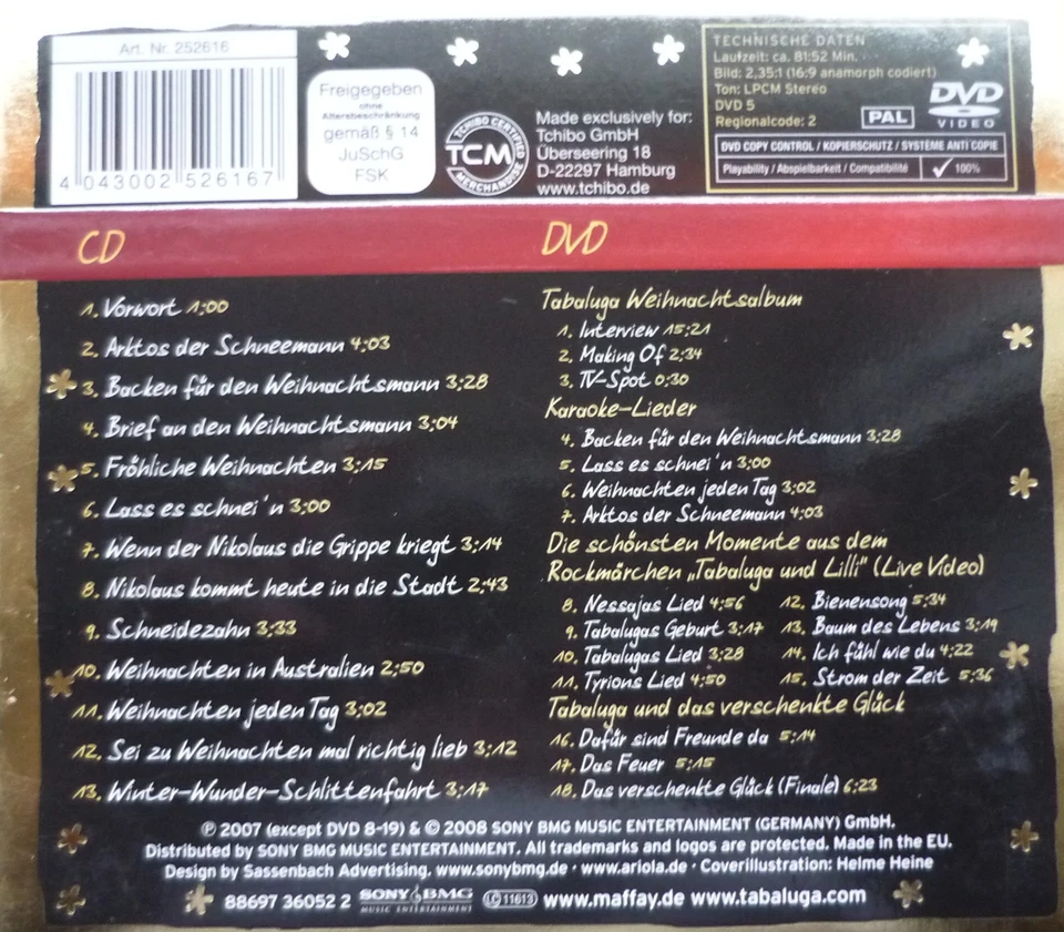 CD + DVD - Peter Maffay - Frohe Weihnachten mit TABALUGA - SONY 2008 - TOP - Bild 2 von 3