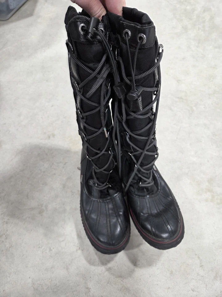 Pajar Canada Grip Women’s Winter Tall Boots Black Lace Lined Waterproof Sz 9-9.5 - Image 2 of 4