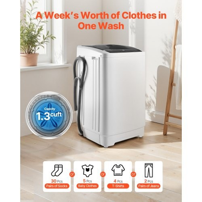 #ad #ad VEVOR Portable Washing Machine Portable Washer 1.3 cu.ft with LED Display Stai $320.21