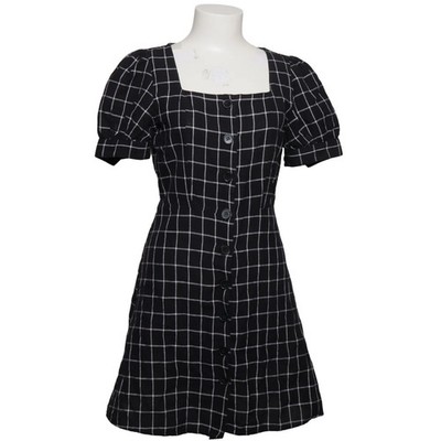 Mango, Blusenkleid, Größe: M, Schwarz/Weiß, Baumwolle/Leinen, Damen #FXv