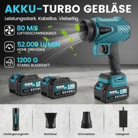 Akku GebläSe BüRstenlos LaubbläSer Akku HandgebläSe Turbo GebläSe Mit 2X Akkus