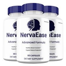 NervaEase Capsules, Max Strength. Nerva Ease Cognitive Supplement 3 Pack 