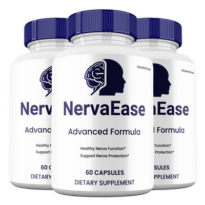 NervaEase Capsules, Max Strength. Nerva Ease Cognitive Supplement (3 Pack)