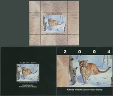 2004 CANADA-ALBERTA CONSERVATION FUND, COUGAR, S.S. IN BOOKLET, NH, VD.#AWF9