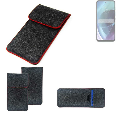 Filz Hülle für Infinix GT 20 Pro dunkelgrau roter Rand Case Tasche Schutz Hül