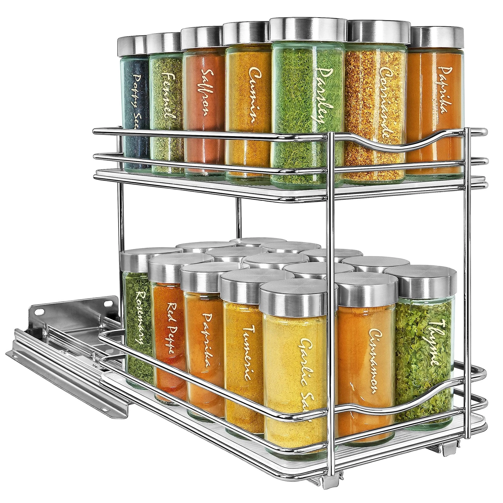 ® Pull Out Spice Organization for Cabinets - 6-3/8 inch Wide – Spice Rack for...
