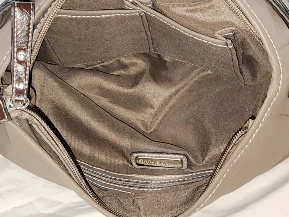 Bolso de Hombro Rosetti 1994 De Colección Cuero Sintético Marrón Hobo Cartera, Taupe y Chocolate Foto 4 de 4